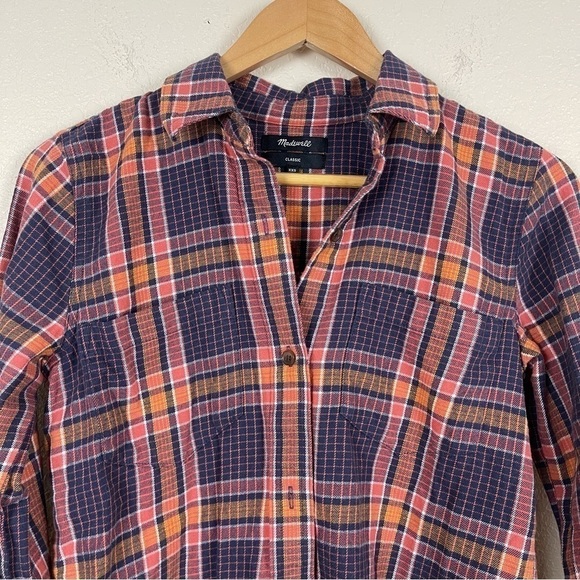 Madewell Classic Plaid Long Sleeve Button Front Shirt Size XXS Women - Picture 2 of 9